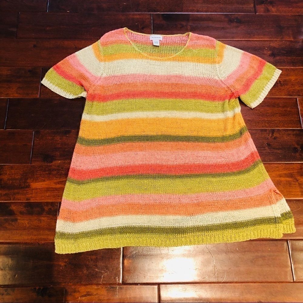 Avenue Open Knit Stripe Sweater Size 18/20